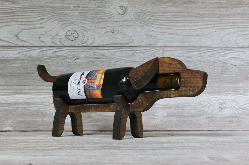 Creative And Simple Wooden Beagle Wine Rack Decoration