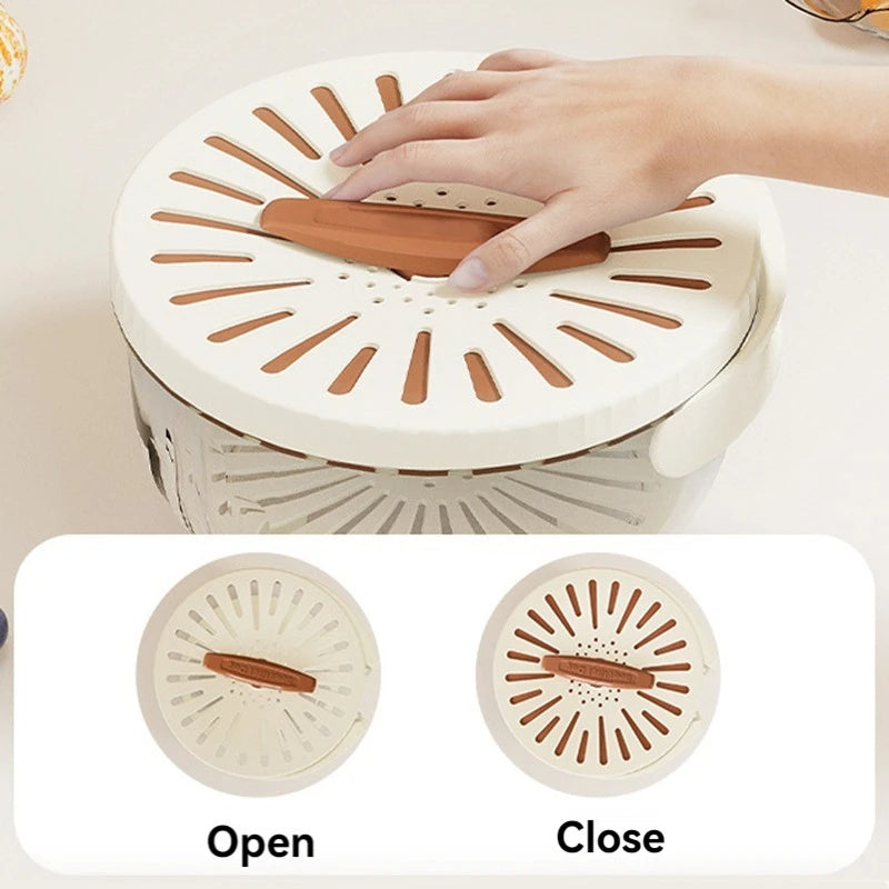 Fruit Drain Basket With Foldable Handle